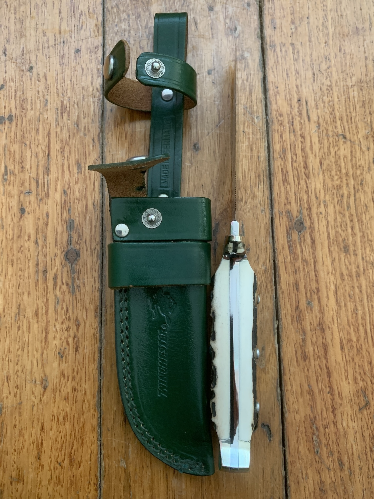 Puma Knife: Rare Puma Winchester Arms Model Jagdnicker Knife With Stag 