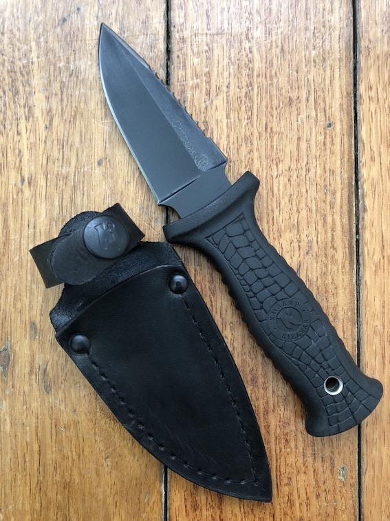 Kizlyar Knife: Kizlyar Strazh Tactical Hunting Knife With Black Leather 