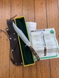 Puma Knife: 1983 Puma Mint condition Bowie knife with Stag Antler Handle in original Box