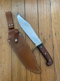 Western USA W49 Big Mirror Finish Bowie Knife with genuine Sheath