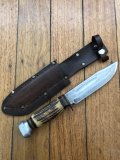 Big Solid German Bowie Hunting Knife Circa 1950's