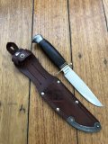 Puma Knife: Puma 1950-60's 6305 SPORTMESSER Knife with Leather Handle & Original Sheath