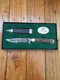 Widder Knife: Widder Solingen Jadgnicker Knife Bavarian City Knife with Sheath and Display Box