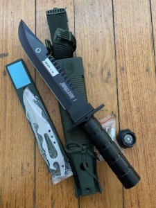 Aitor Jungle King 1 Silver Tactical Combat Knife with Survival Kit