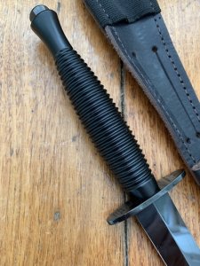 J.NOWILL & SONS  J.ADAMS SHEFFIELD ENGLAND BLACK POLISHED BLADE COMMANDO KNIFE