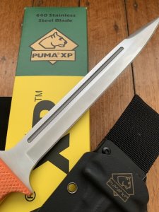 Puma SGB 15" New Model Pig Sticker knife with Orange G10 Handle and Kydex Sheath